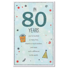 American Greetings Old Man 80. Geburtstagskarte mit Glitter Glitter Card